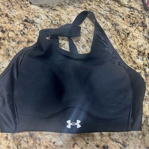Under Armour Black Sports Bra with White Emblem